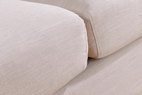 Riess Ambiente 3-Sitzer Sofa Heaven - 210cm - Natur - Leinenstoff Gänsefeder-Kissen Federkern Abnehmbarer Bezug Rundum-Bezug inklusive Kissen XXL-Couch