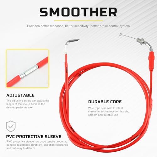 Image of NIBBI Throttle Assembly Set, 7 /8'' Grips 22mm Twist Throttle with Cable, Fit for Scooter GY6 Moped ATV