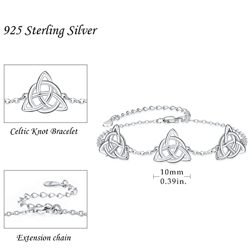 Palpitate Irish Bracelet Celtic Knot Bracelet 925 Sterling Silver Good Luck Irish Gifts Celtic Jewelry for Women Wife Mom Her4