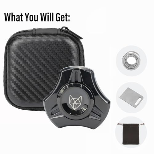 Image of FREELOVE Premium Metal Fidget Spinner for Adults, Stainless Steel Heavy Silent Spinner with Precision Bearing, Small Office Desk Toy & EDC for Stress Relief Focus ADHD, Mini Black