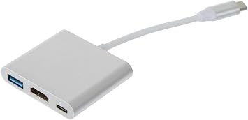 Alfais 4962 USB 3.1 Type C to HDMI USB 3.0 Converter Adapter Cable for Laptop