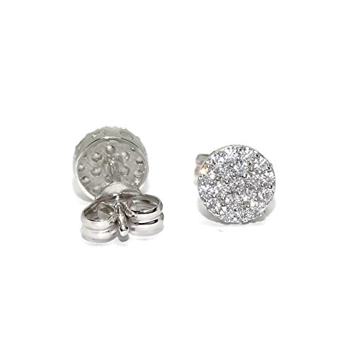 Boucles d'oreilles de communion or blanc 18k et zircons - 2