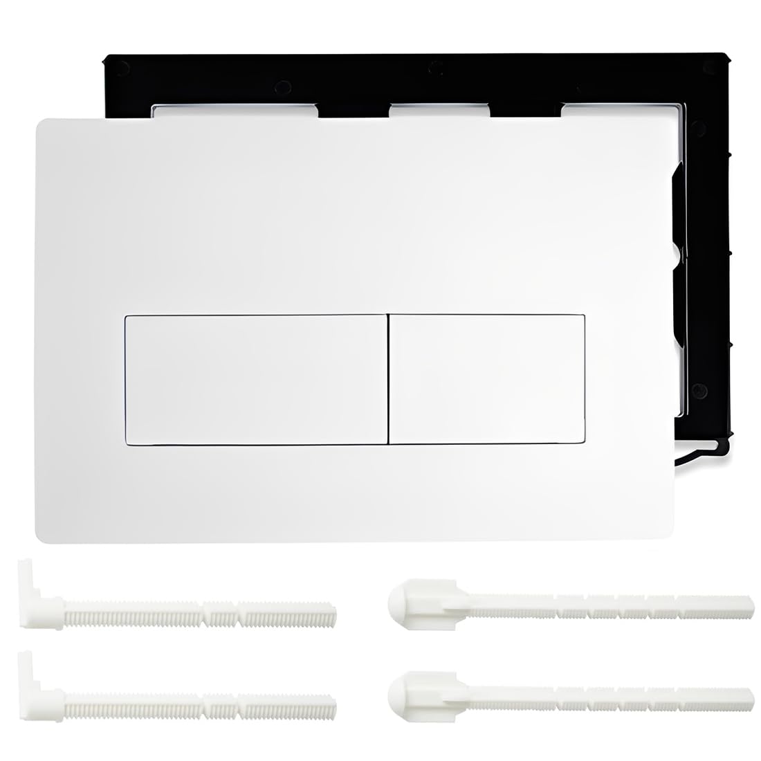 1 Pezzo Accessorio per Serbatoi d'Acqua in Bagno,Compatibile Placca WC Geberit, Piastra Doppio Scarico (Bianco)