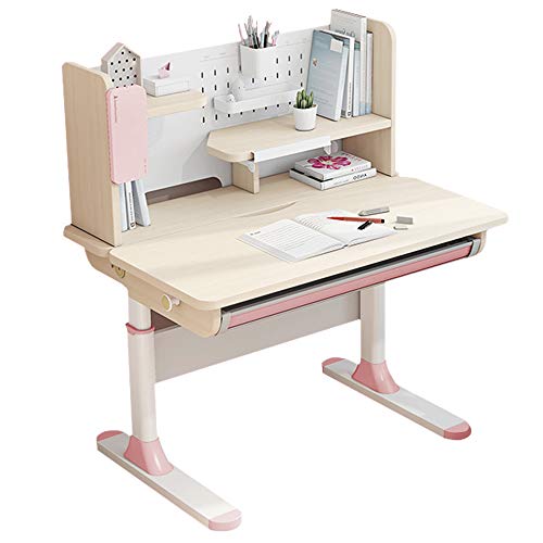 FCD Adjustable Height Kids Study Desk with Chair Drafting Table Computer Station Built-in Bookshelf Hutch Multi Function Desk and Chair Blue product thumbnail 9