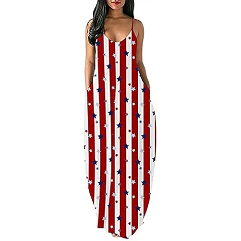 American Flag Sleeveless Maxi Dress for Independence Day Cover