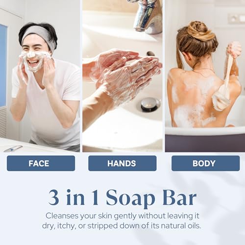 Image of Wavertree & London Beach Scented Natural Soap (2 Bars), 7oz Moisturizing French Triple Milled Soap Bars enriched with shea butter - Pure Plant Based Bath & Body Bars for All Skin Types