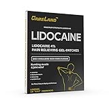 CARELAND 4% Lidocaine Gel Patch, 6 Count | Maximum Strength Pain Relief Patches for Muscle Relief in Neck Knee Back and Shoulders | Unscented Numbing Patch for Soothing Nerves, Joints