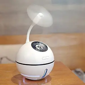 Portible Space Ball Portable USB Humidifier Multi function LED Lights, Mobile Power Air Purifier Freshener with Fan and Light for Car Office,Home. (Multi Color )