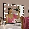 FENCHILIN Vanity Mirror with Lights 22.8''x 18.1'', Hollywood Lighted Mirror with Dimmer Bulbs, Vanity Makeup Mirror Smart Touch Control, Tabletop, Black
