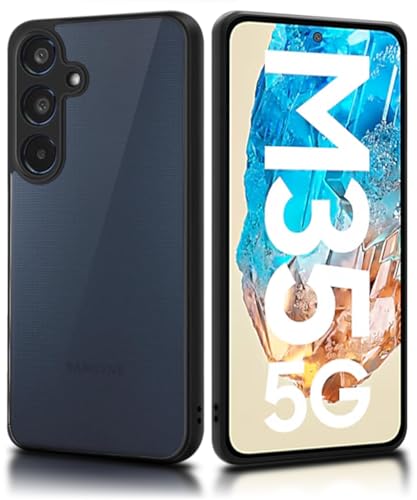Image of WOW IMAGINE Translucent Hybrid Back Case Cover for Samsung Galaxy M35 5G Smoked Matte Back | Shock Proof 360 Degree Protection | Protective Hard Case - Matte Black