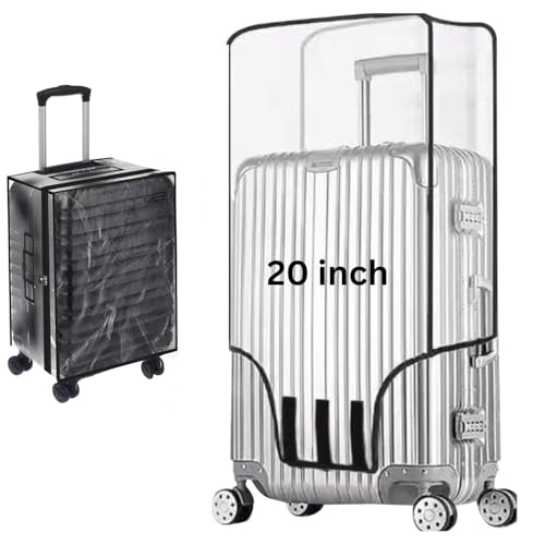Image of HomeCloud 20-Inch Trolley Bag Cover /Suitcase Protector | Zippered Clear PVC Luggage Cover | Waterproof & Dustproof Storage & Travel Protection (Transparent, 20 inch,Pack of 1)