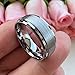 TUTISS 8mm Tungsten Rings for Men Women Fashion Engagement Wedding Bands Brushed Finish Stepped Beveled Comfort Fit Size 8