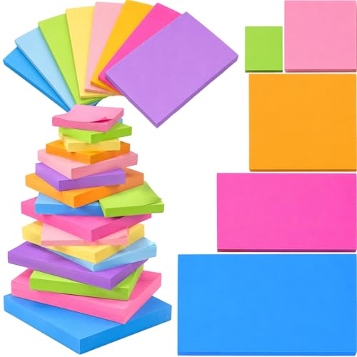 Blocs de notes autocollantes assorties Thenshop : 40 mini rectangles colorés pour mémo