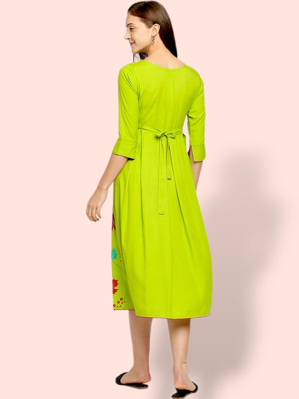 Image of DUMMY SHAPE Women's Rayon Anarkali Maternity Dress & Feeding Kurti with Zippers