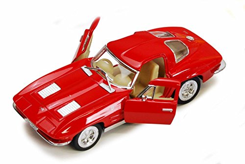Kinsmart 1963 Chevy Corvette Stingray, Red 5358D - 1/36 scale Diecast Model Toy Car (Brand New, but NO BOX)