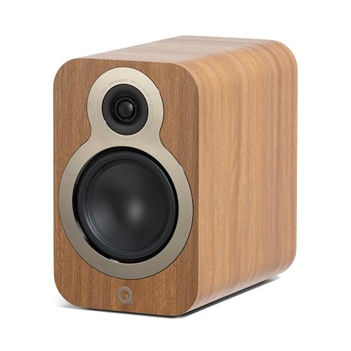 Image of Q Acoustics 3020c Bookshelf Speakers Pair Pin Oak - 2-Way Reflex Enclosure Type, 4.75" Bass Driver, 0.9" Tweeter - Stereo Speakers/Passive Speakers for Home Theater Sound System