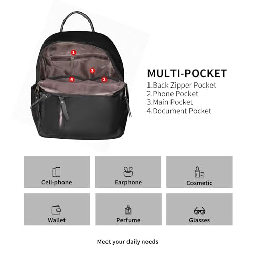 Image of Small Backpack for Women,Waterproof Cute Fashion Backpack Purse,Little Nylon Casual Back Pack Bags Handbags,