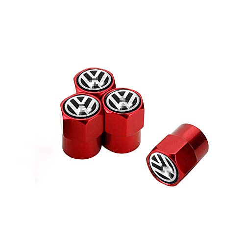GO-UPP 4PCS VW Logo Metal Car Wheel Tires Valve Stem Caps for All VW Model Volkswagen VW CC Tiguan Jetta Golf MAGOTAN Polo Santana Beetle Phaeton Decorative Accessories