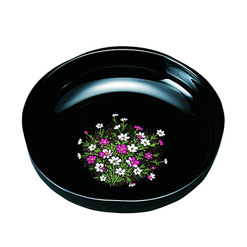 山家漆器店 7.0梅型菓子鉢 黒 コスモス(金蒔絵) 紀州漆器