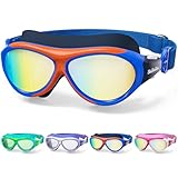 BinBinKim Kids Swim Goggles with Fabric Strap for 6-14, No...