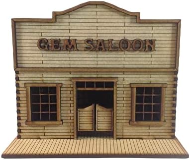 Gem Saloon Western Building MDF Kit 28mm Terrain Scenery Old West