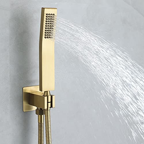 Pommeau de douche pluie résistant au calcaire avec bec cascade or - 4