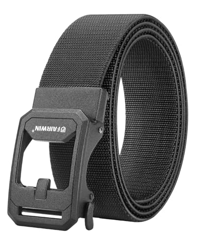 FAIRWIN Ratchet Belt for Men- Tactical Nylon Web Work Golf Belts with Automatic Buckle, Adjustable for Jeans Pants
