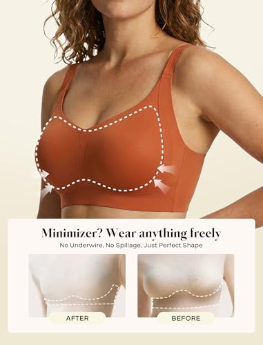Image of COMFELIE Smooth Seamless Minimizer Bras Non Padded Comfy Everyday Bra No Underwire Supportive Bralette