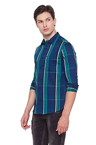 Image of Spykar Men's Checkered Slim Fit Shirt