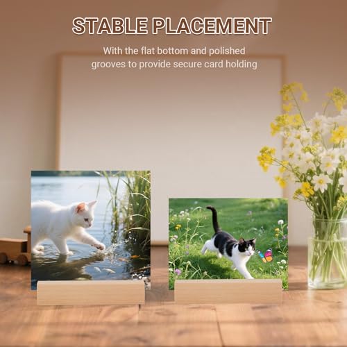 RMIVEGLIA 10 Stück Kartenhalter Holz – Stabiler Tischkartenhalter & fotohalter Holz aus Naturholz, Tischaufsteller ideal für Menükarten, Postkarten & Fotos bei Hochzeiten, Partys und Veranstaltungen.