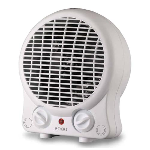 SOGO Calefactor Baño Bajo Consumo 2000W - Calefactor de Calentamiento Rápido y Eficiente 3 Modos: Ventilador, Calor 1 y Calor 2 - Calefactor con Protección Sobrecalentamiento