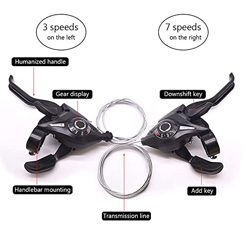 image for DMAIP Bicycle Shifter 21 Speed Bicycle Brake Levers Shifter Lever 3 x 