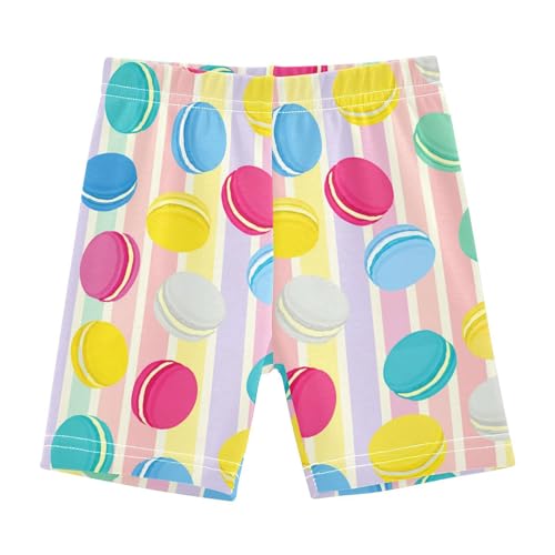 Colorful Macaron Stripe Pastel Girls Bike Shorts Toddler Girl Clothes Under Dress Dance Shorts for Dresses,4T