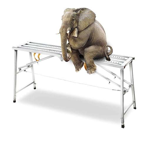 Plateforme d'échafaudage pliable en acier portable pour la maison, le bureau, l'atelier et le garage, charge maximale (140 cm)