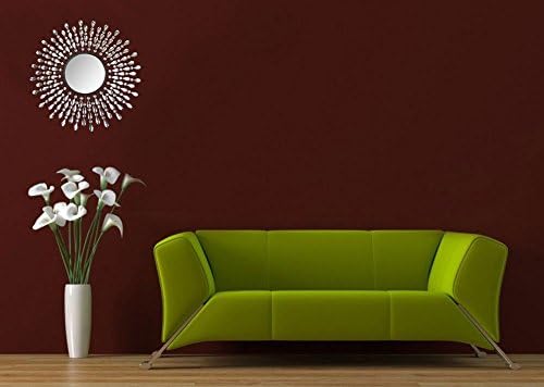 Lulu Decor, 23.50" Crystal Drop Wall Mirror, 9" Round Beveled Mirror Handmade for Living Room & Bedroom