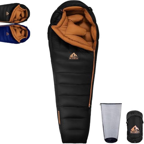 BUERTS Down Backpacking Sleeping Bag 680FP. Cold Weather Sleeping Bag 0°F-32°F (Multiple Temperature Options), XL Large 4 Season Sleeping Bag for Adults Camping Hiking Mountaineering