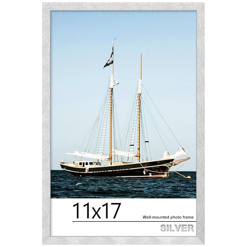 Picrit 11x17 Picture Frame, Photo Frame for Wall Mounting Display, Silver