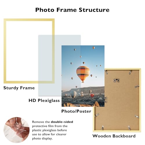 Image of JCJMY 20x27 Picture Frame for Puzzles Poster Photo Picture, Horizontal and Vertical Formats for Wall Hanging, 20 x 27 Wall Gallery Poster Photo Puzzles Frame for 20 by 27 Photos Posters, Gold