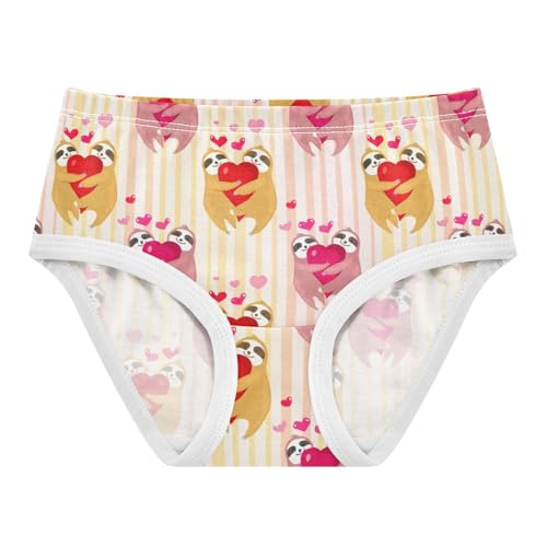 Joisal Toddler Girls Underwear 2t Cotton Panties Little Girl Aesthetic Undies Kids Briefs Cute Sloths Stripes Valentine