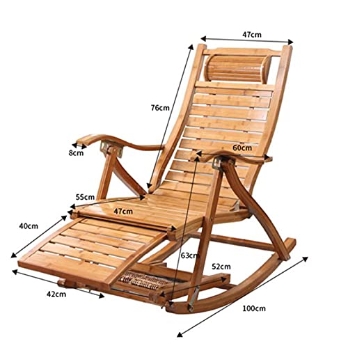 Chaise longue de jardin en bambou robuste supportant 200 kg maximum