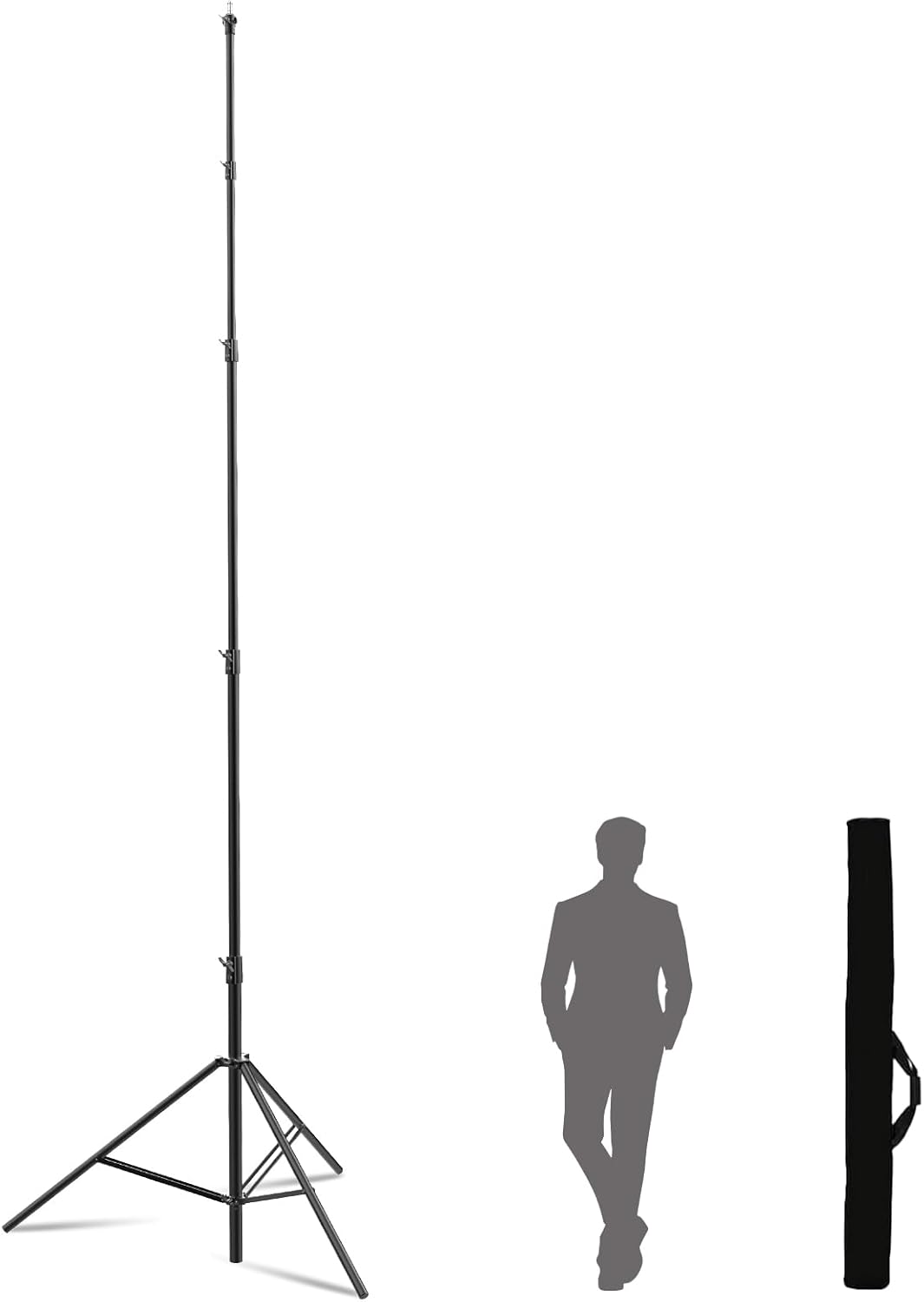 20Ft Heavy Duty Light Stand Tripod,Cisian 6M Sky High Tripod Tall Video Camera Sports Metal Photography Tripod with 1/4"& 3/8" Screw Adapter for Most DSLR Camera