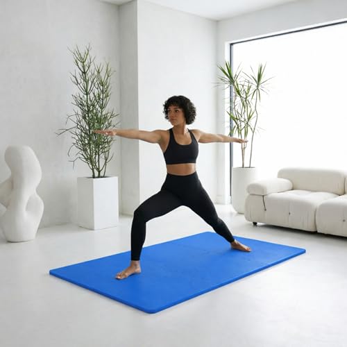 Image of BalanceFrom Puzzle Exercise Mat 1 /2 inch Thick, EVA Interlocking Foam Floor Tiles for Home Gym, Mat for Home Workout Equipment, Floor Padding for Kids, Blue, 24 in x 24 in x 1 /2 in, 48 Sq Ft - 12 Tiles | Tiles for Home Gym, Mat for Home Workout Equipment, Floor Padding for Kids, Blue, 24 in x 24 in x 1 /2 in, 48 Sq Ft - 12 Tiles