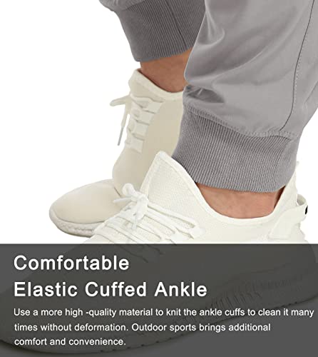 Sposulei Athletic Joggers For Men Jogging Sweatpants With Pockets Lightweight Running Track Pants Quick Dry Elastic Waist Gym Tapered Sweat Pants Golf Lightgrey M #TOP4