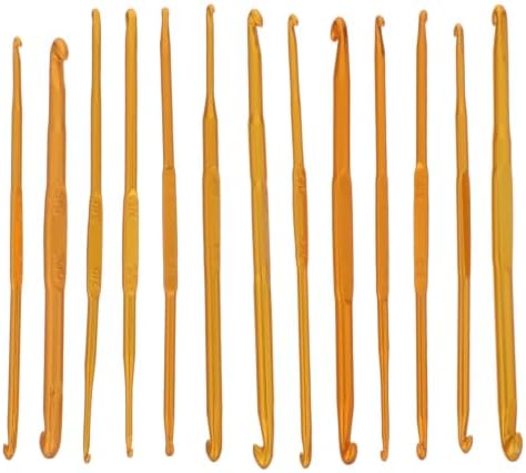 BESPORTBLE Crochet Hooks Set Metal 13pcs 13 Sizes Alumina Double Ended Dual End Knitting Needles Comfortable Versatile Crochet Tools for Sweater and Hat Making
