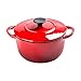Kociołek holenderski wstępnie przyprawiony emaliowane żeliwo mały czerwony, 1,5 litra