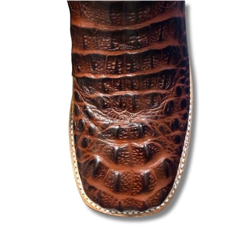 Image of Men's Alex Western Cowboy Boots Square Toe Pull On | Embossed Full Grain Leather