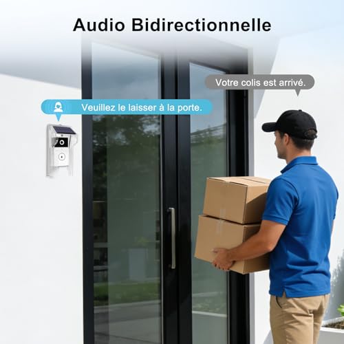ReachMall Timbre inalámbrico de video WiFi, cámara de timbre con energía solar con cubierta impermeable, intercomunicador bidireccional, timbres de monitoreo de video (A) - imagen 7