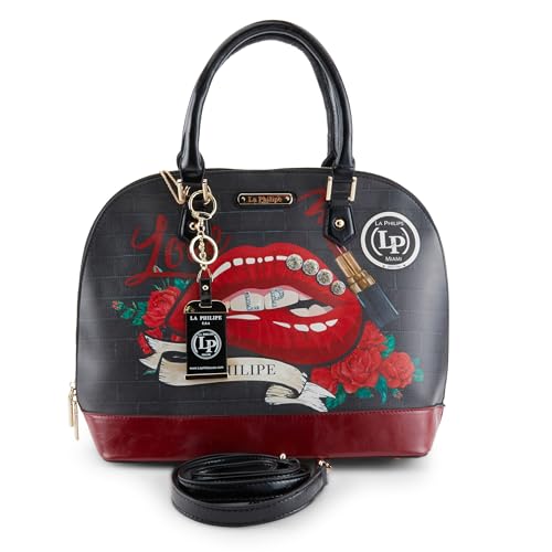 Red Lips Oval Handbag by La Philipe