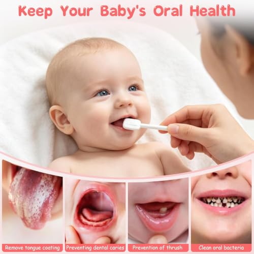 Image of Baby Tongue Cleaner, Newborn Toothbrush Disposable Oral Cleaner 52Pcs