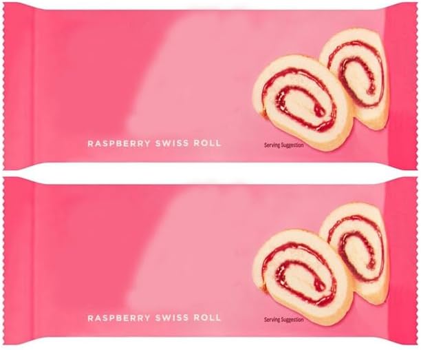 Raspberry Swiss Roll,198g, No Artificial Flavours or Colours, Suitable for Vegetarians, Pack of 2